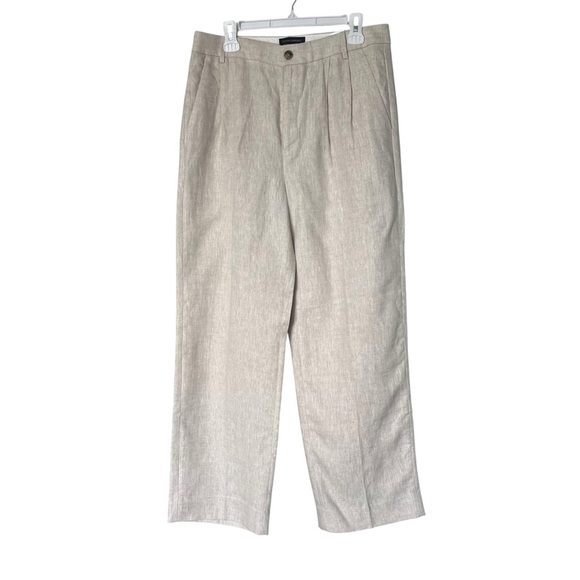 Banana Republic High Rise Palma Straight Leg Linen Pant Size 12 in Natural Color - Picture 6 of 16